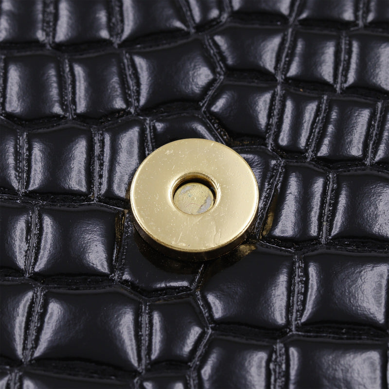 Croc Embossed Patent Clutch - Image 16