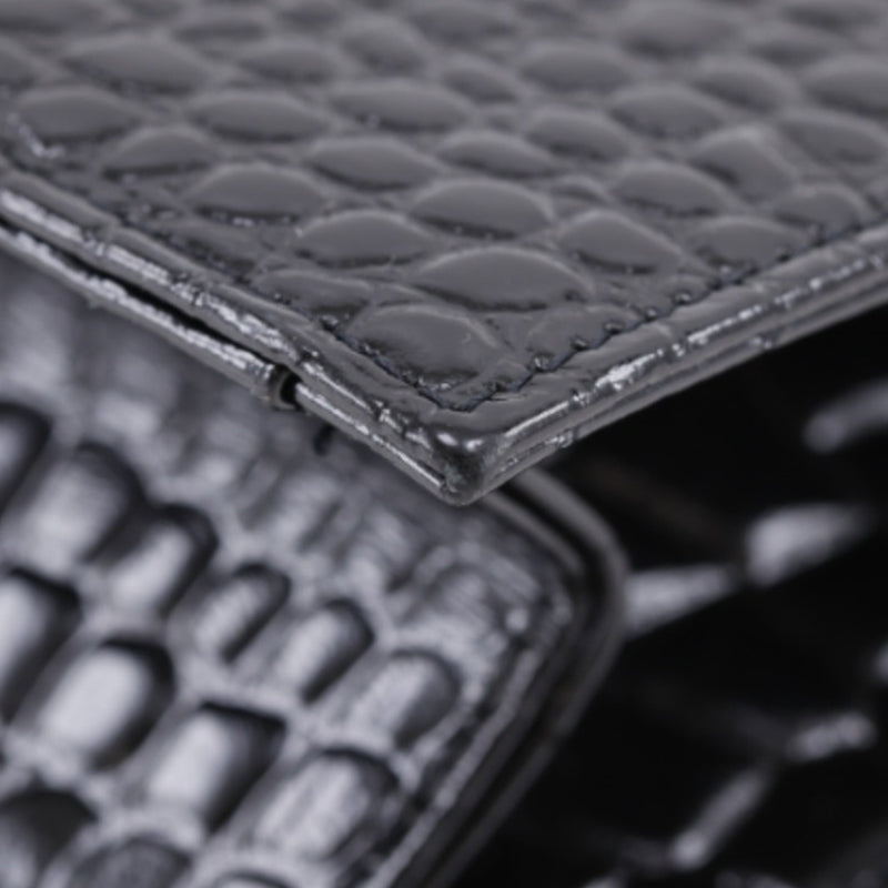 Croc Embossed Patent Clutch - Image 18