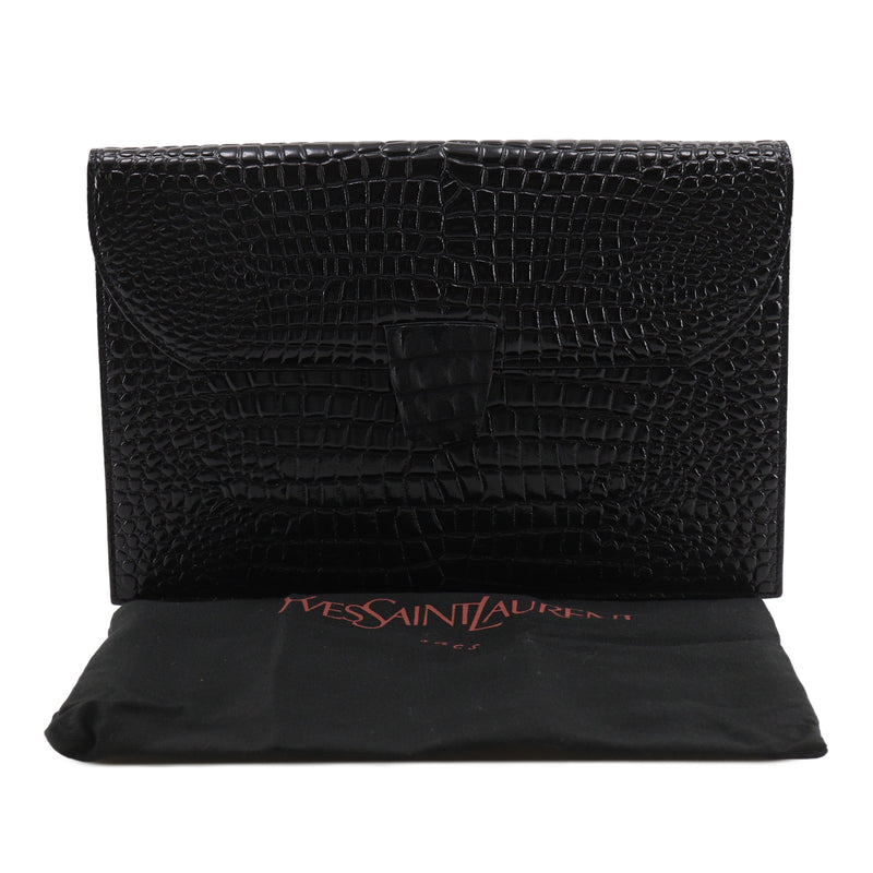 Croc Embossed Patent Clutch - Image 21