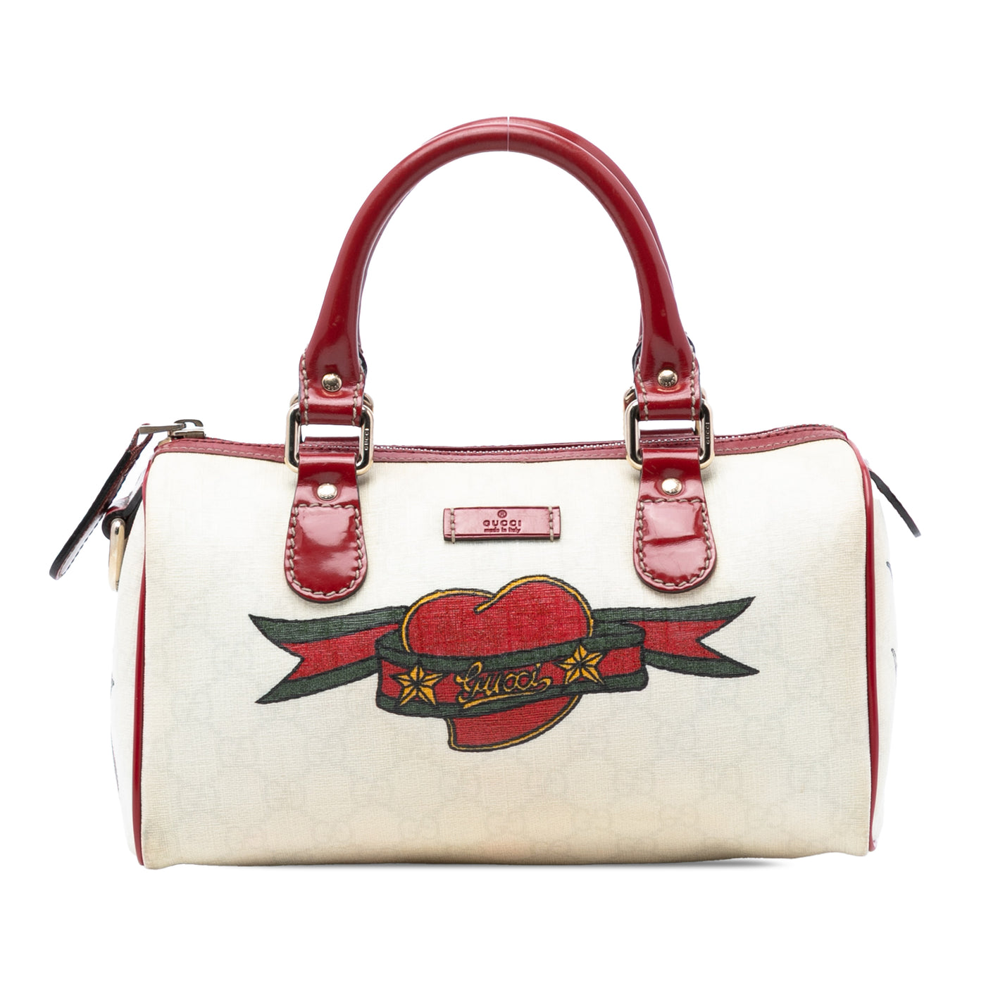 Small GG Supreme Joy Tattoo Heart Boston Bag - Image 1