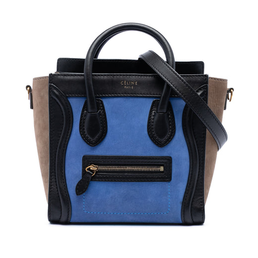 Nano Tricolor Nubuck and Calfskin Luggage Tote - Image 1