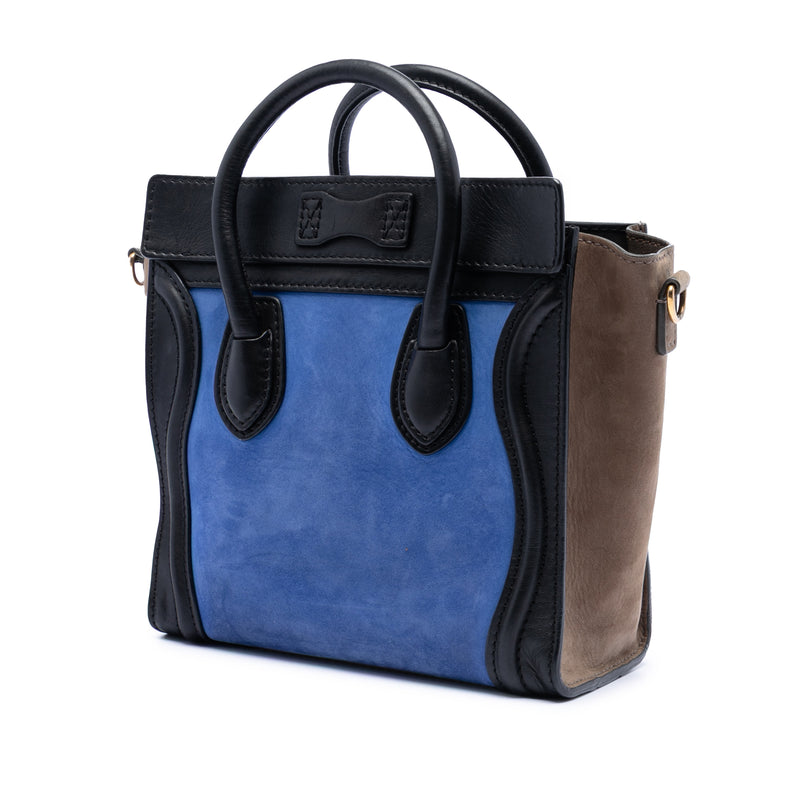 Nano Tricolor Nubuck and Calfskin Luggage Tote - Image 2