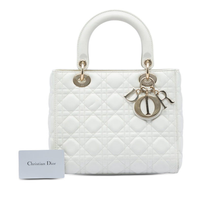 Medium Lambskin Cannage Lady Dior - Image 6