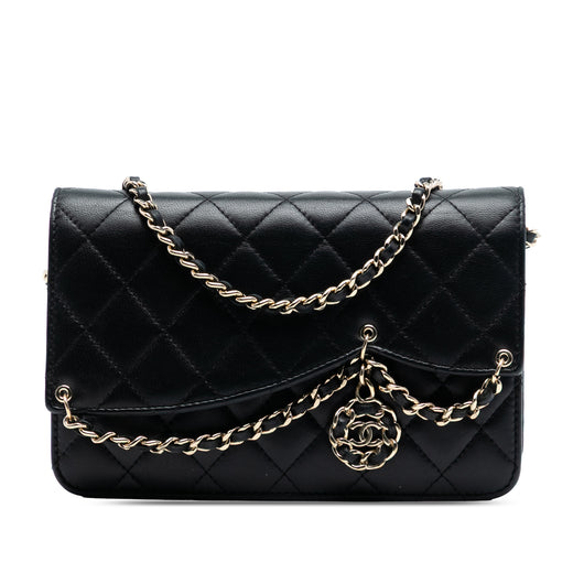 Quilted Lambskin CC Charm Wallet on Chain - Image 1