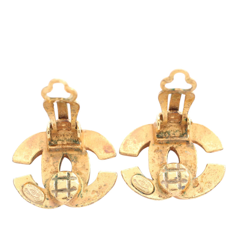 CC Gold Plated Clip on Earrings - Image 4