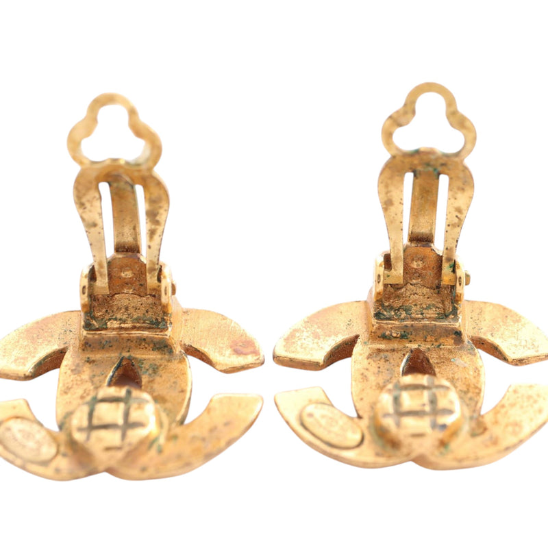 CC Gold Plated Clip on Earrings - Image 5