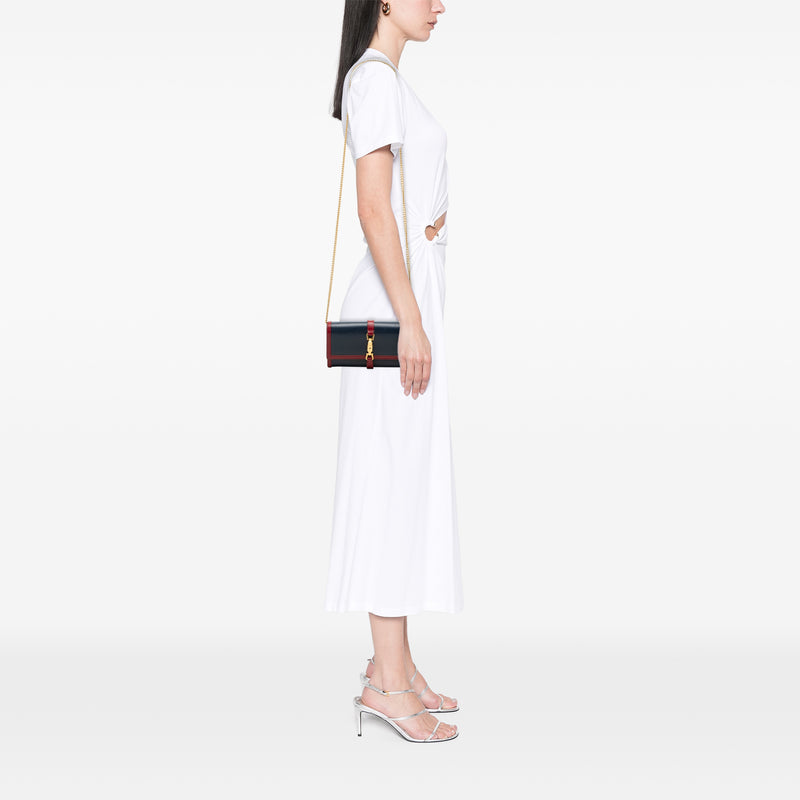 Bicolor Calfskin Jackie 1961 Wallet On Chain - Image 7