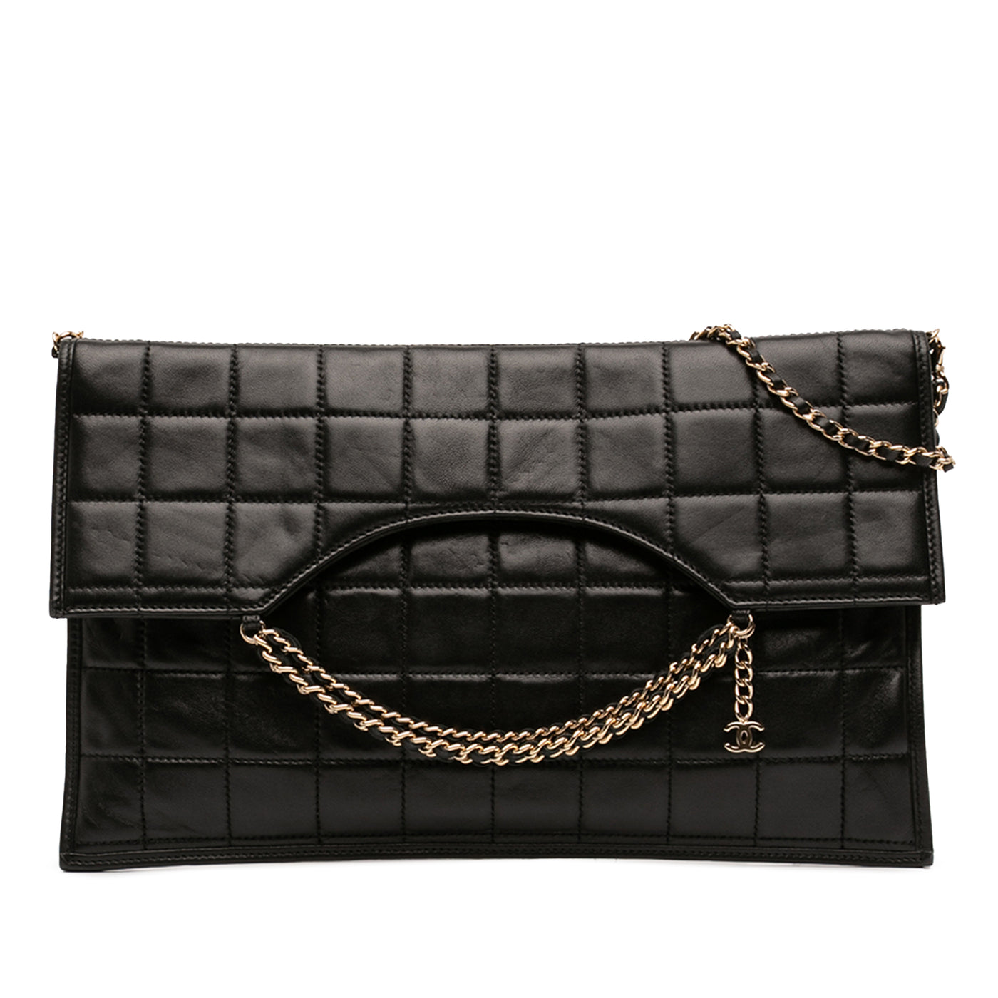 CC Chocolate Bar Lambskin Fold Down Envelope Shoulder Bag - Image 1