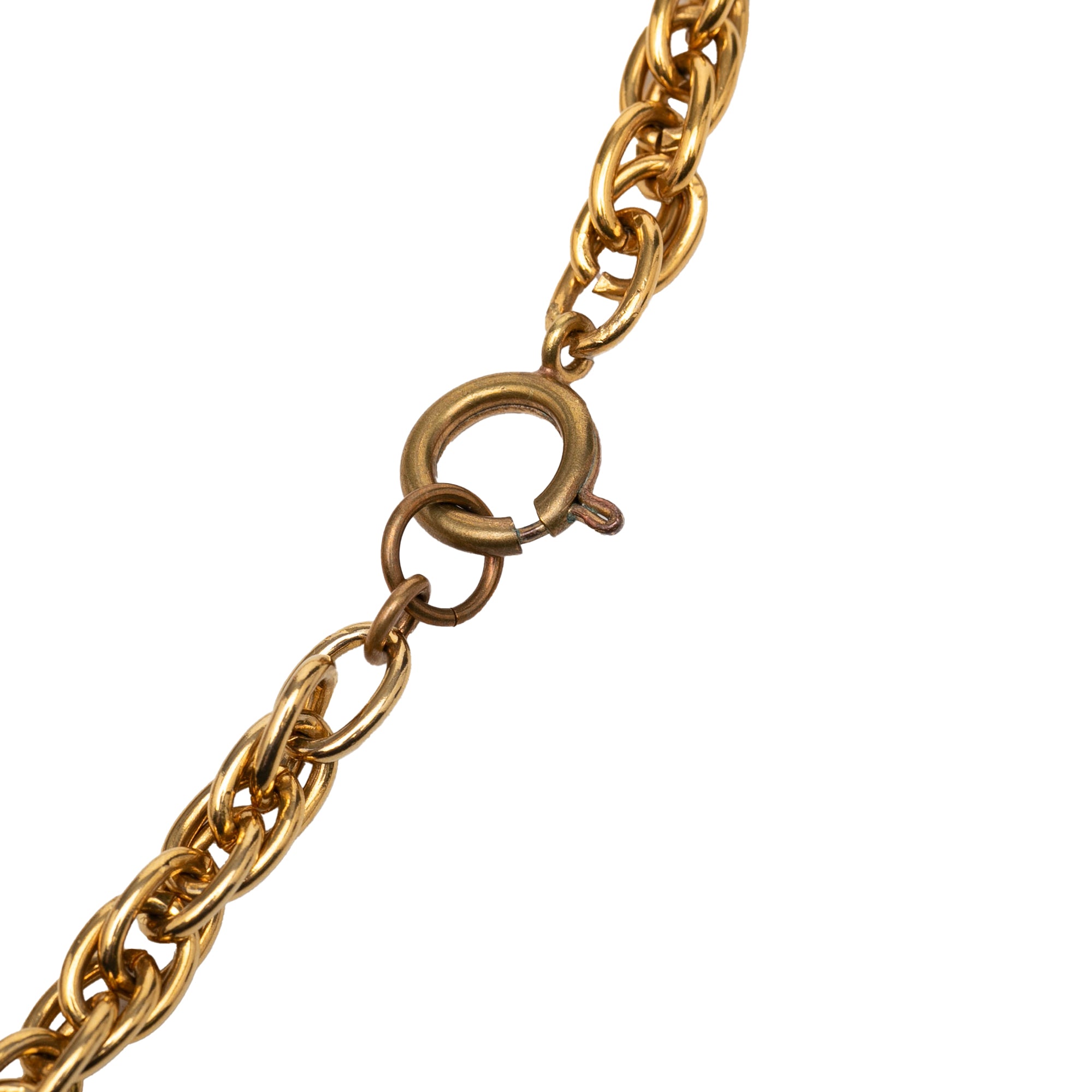 CC Gold Plated Round Pendant Necklace - Image 4