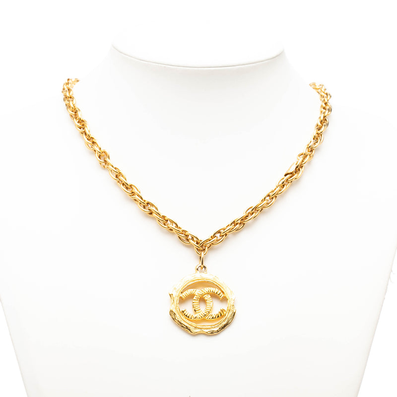 CC Gold Plated Round Pendant Necklace - Image 6