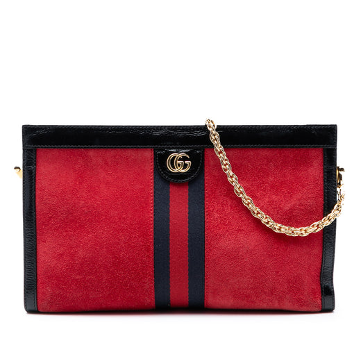 Medium Suede Web Ophidia Chain Shoulder Bag - Image 1