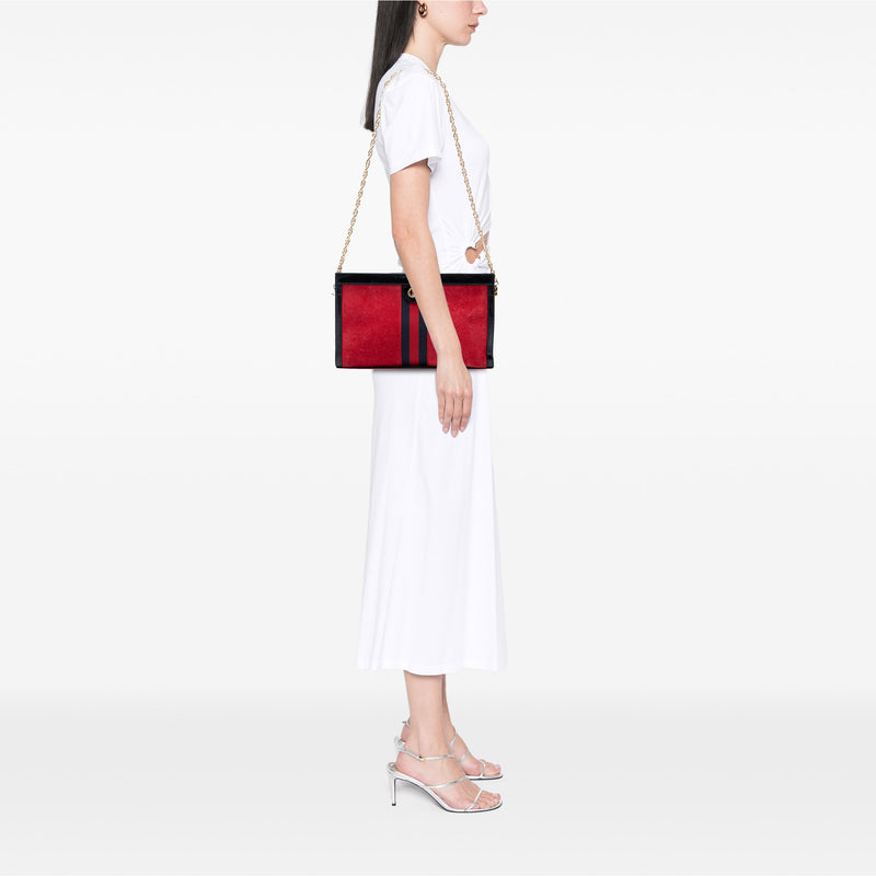 Medium Suede Web Ophidia Chain Shoulder Bag - Image 7