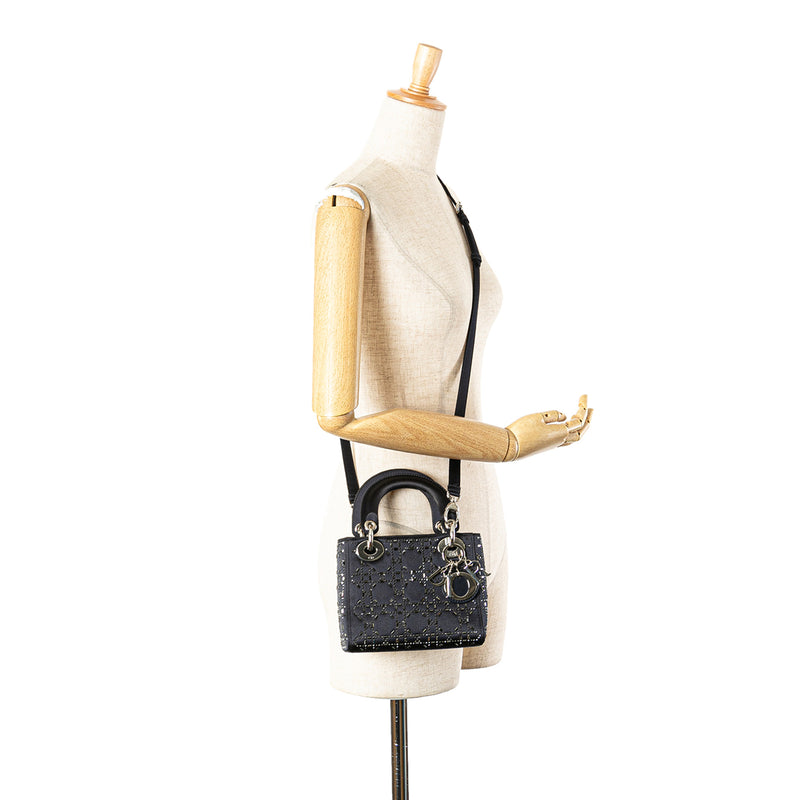 Mini Satin Cannage Strass Crystal Embellished Lady Dior - Image 11