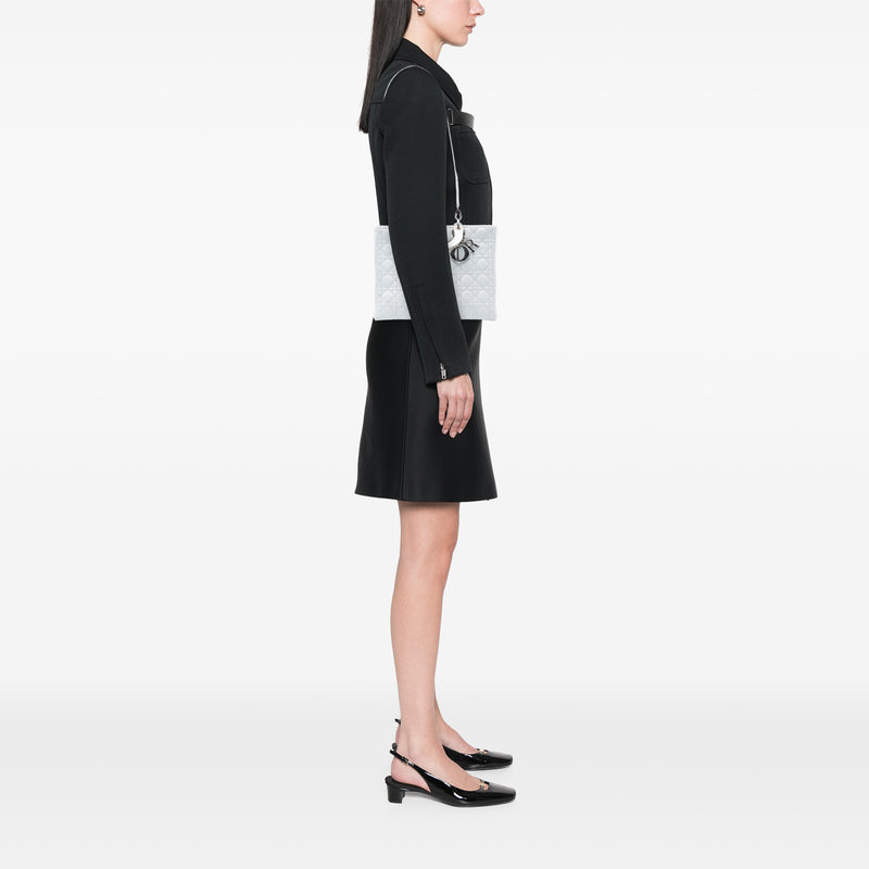 Large Lambskin Cannage Lady Dior - Image 8