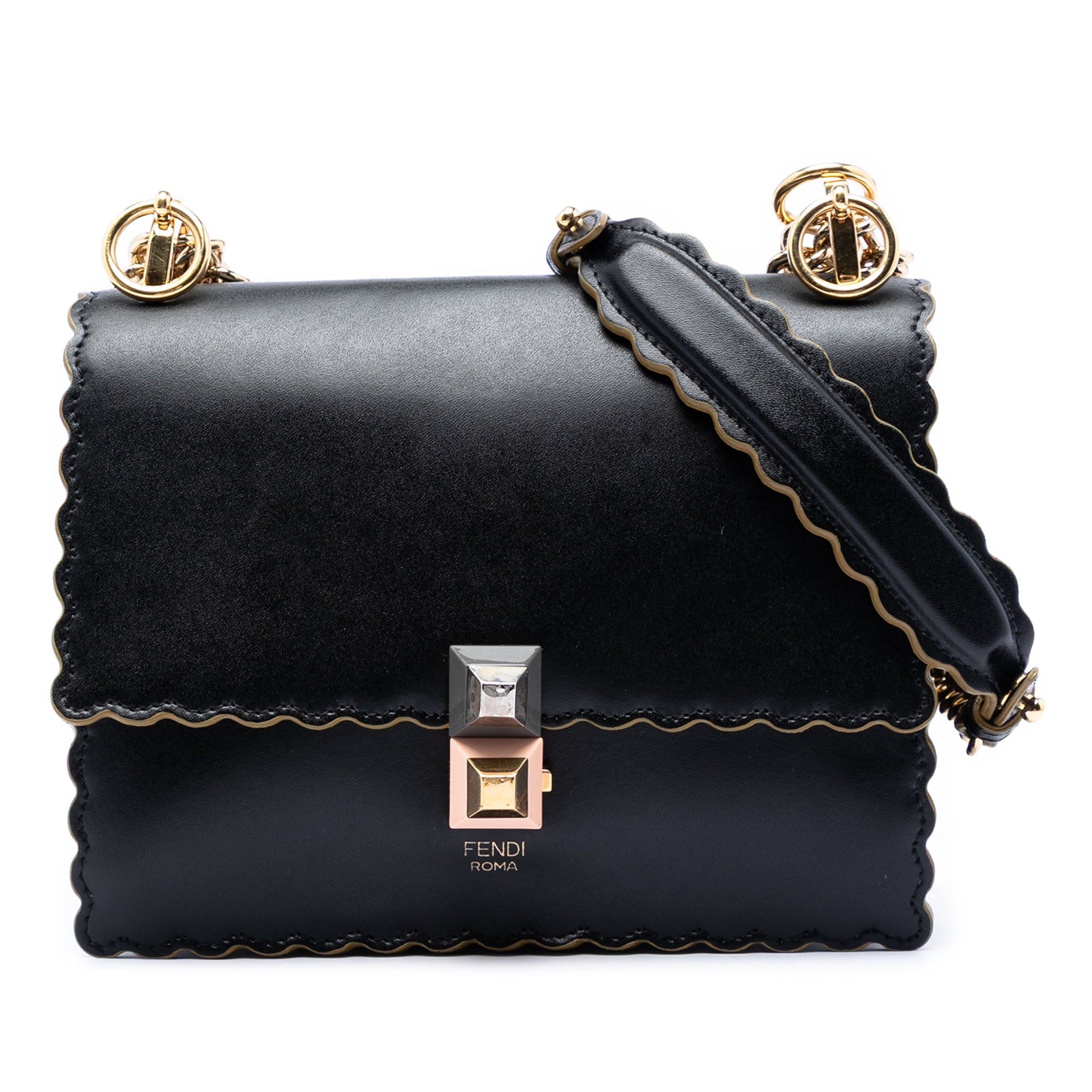 Small Scalloped Leather Kan I Crossbody - Image 1