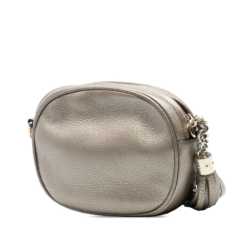 Mini Metallic Pebbled Calfskin Soho Chain Crossbody - Image 2