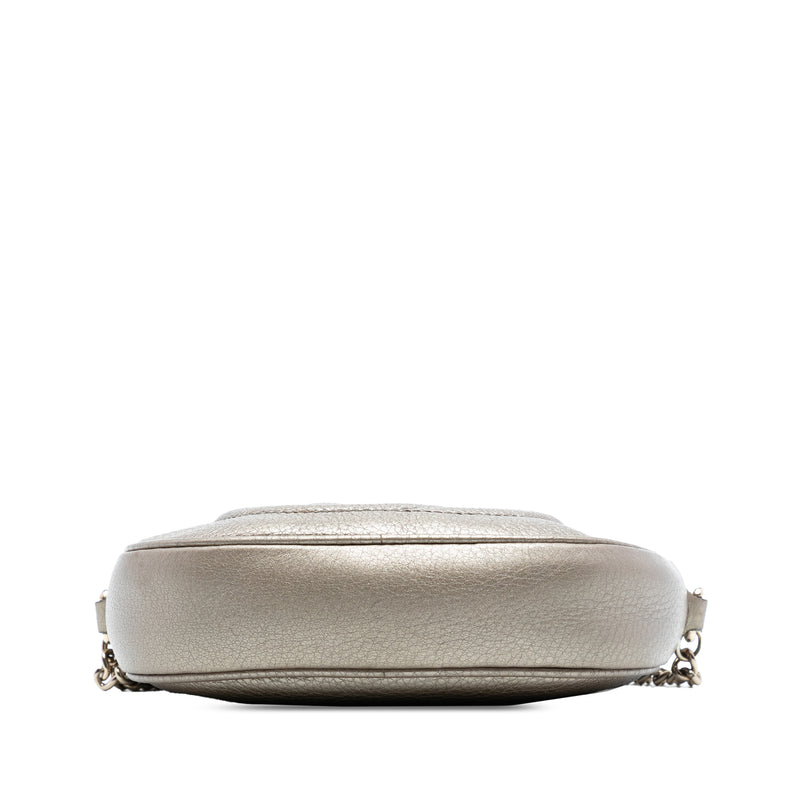 Mini Metallic Pebbled Calfskin Soho Chain Crossbody - Image 3