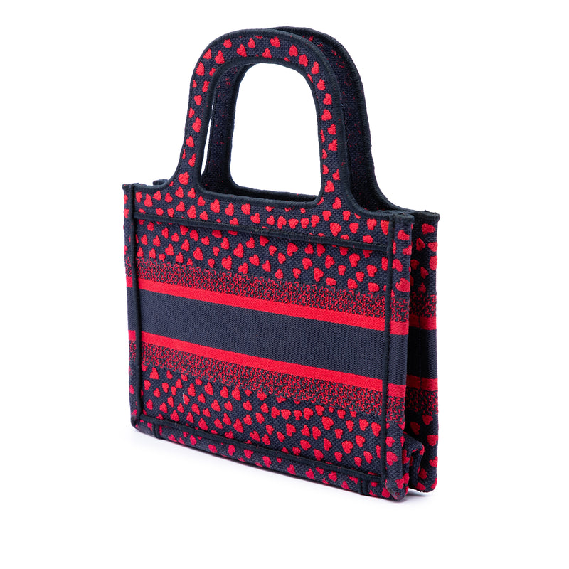 Mini Embroidered Canvas Pop Heart I Love Paris Book Tote - Image 2
