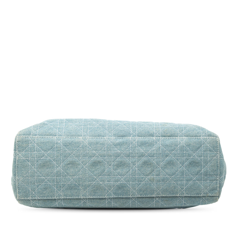 Large Denim Cannage Acrylic Handles Lady Dior - Image 3