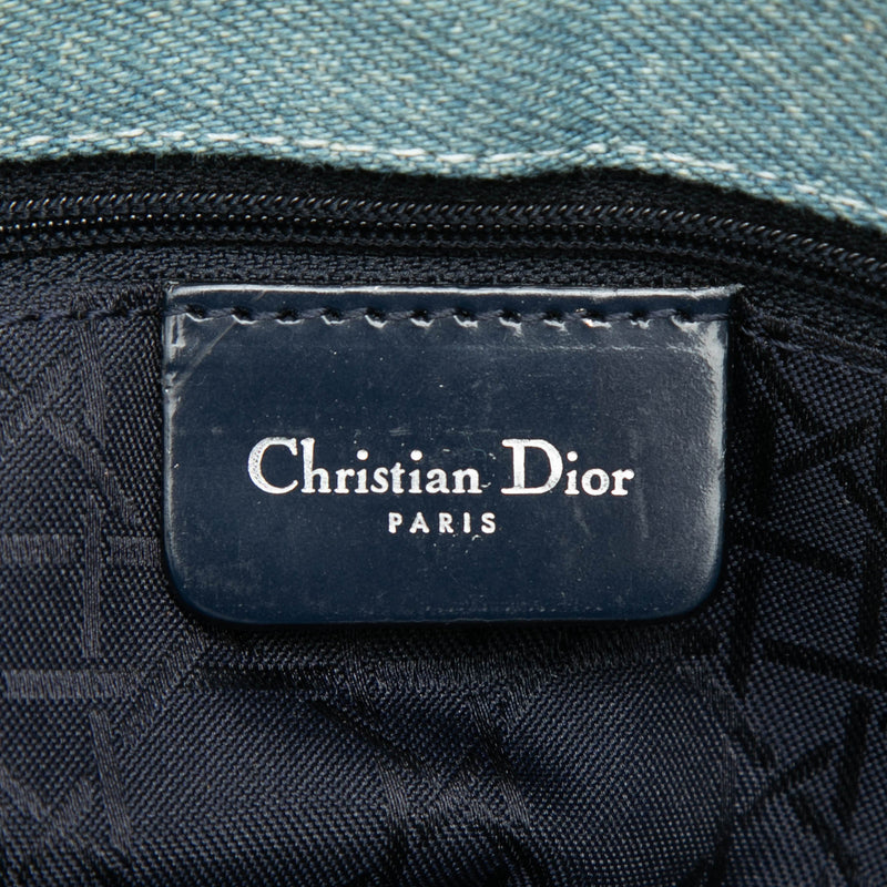 Large Denim Cannage Acrylic Handles Lady Dior - Image 5