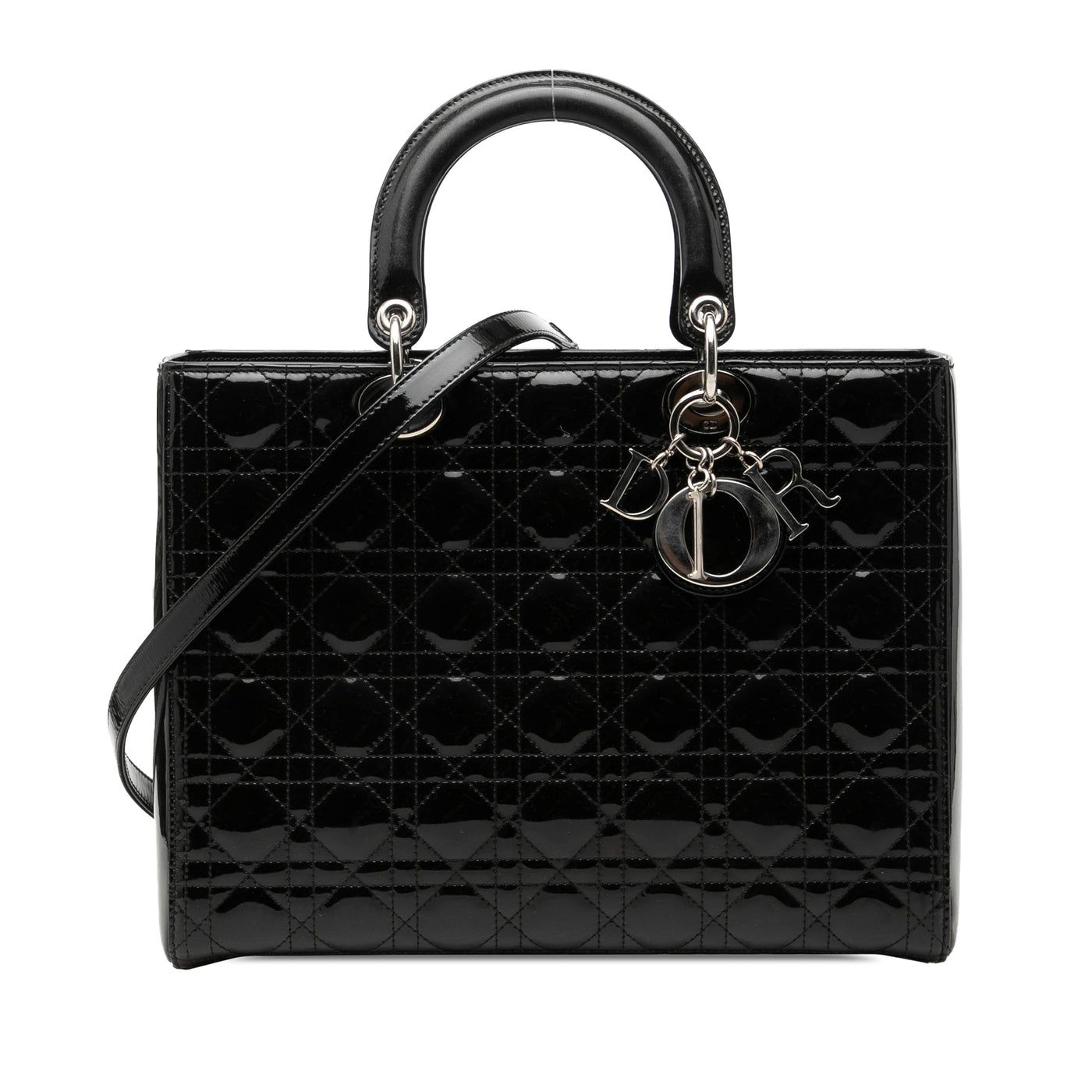 Large Patent Cannage Lady Dior - Image 1