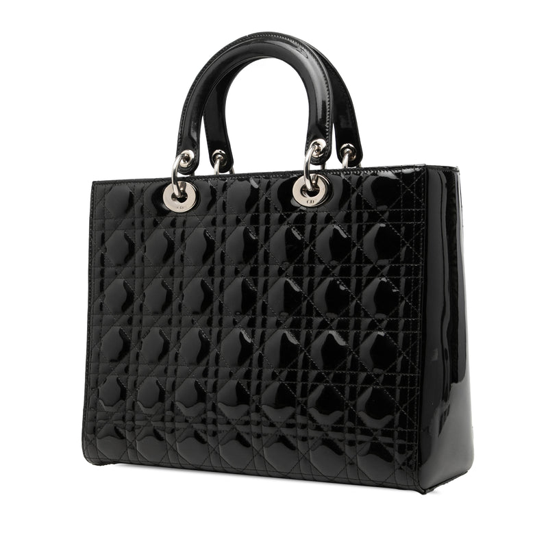 Large Patent Cannage Lady Dior - Image 2