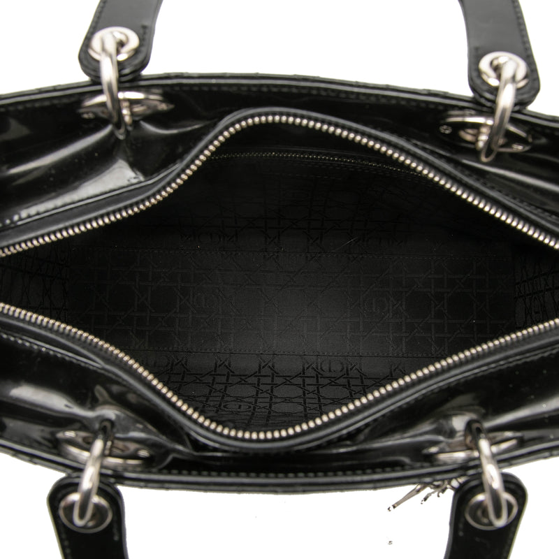 Large Patent Cannage Lady Dior - Image 4