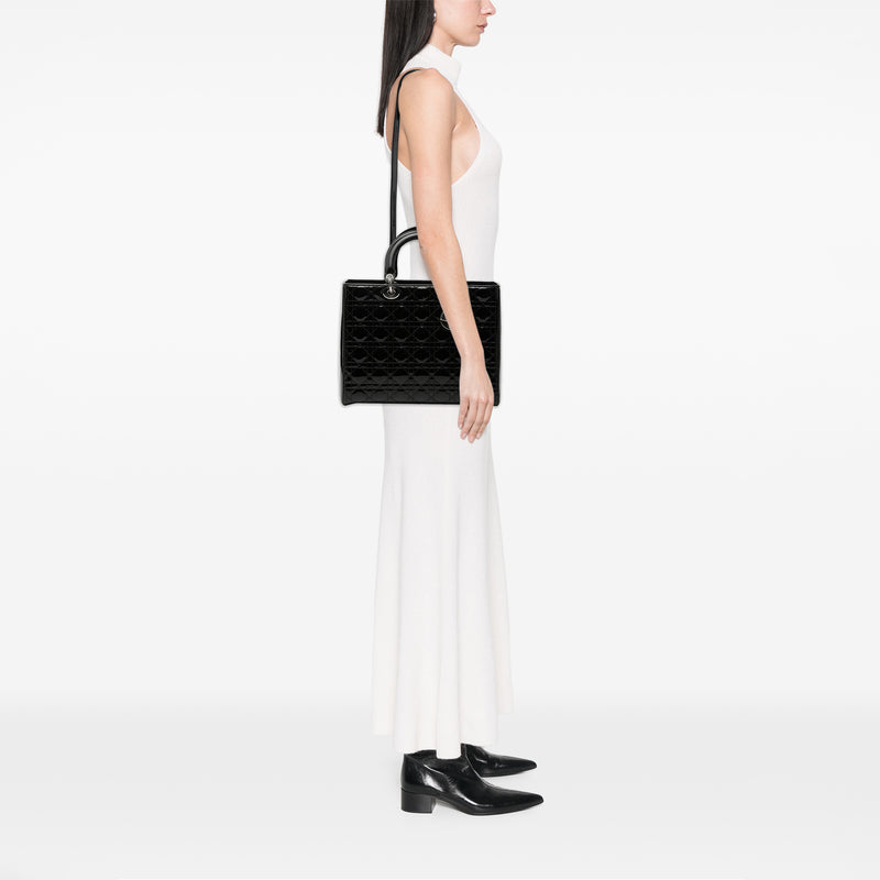 Large Patent Cannage Lady Dior - Image 6