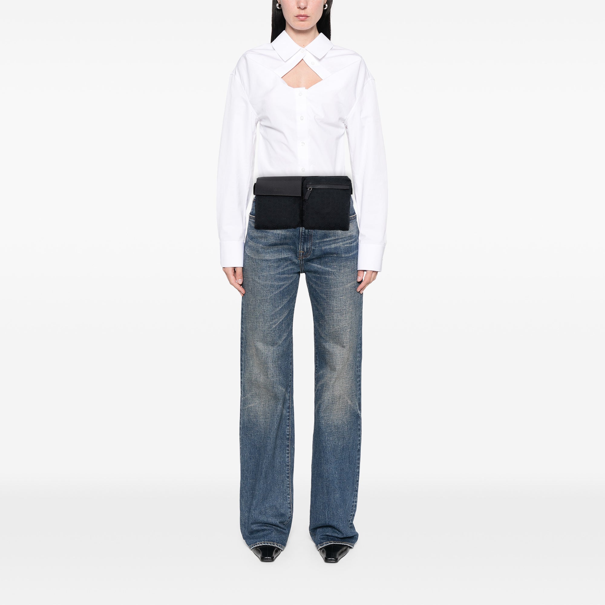 GG Canvas Double Pocket Belt Bag - Image 6