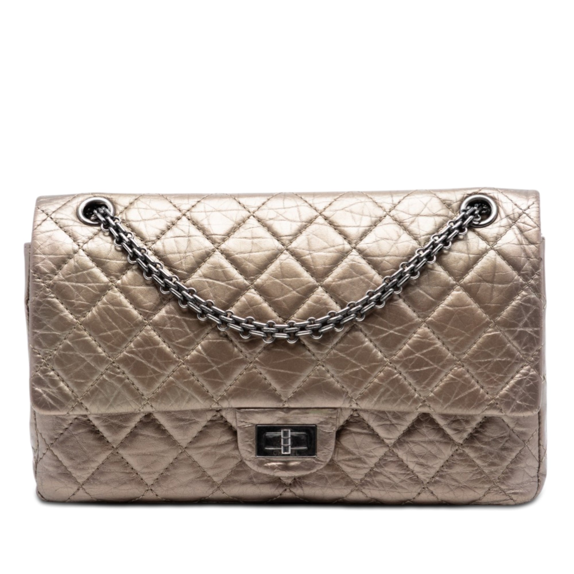 Quilted Metallic Aged Calfskin Reissue 2.55 Double Flap 226 - Image 1