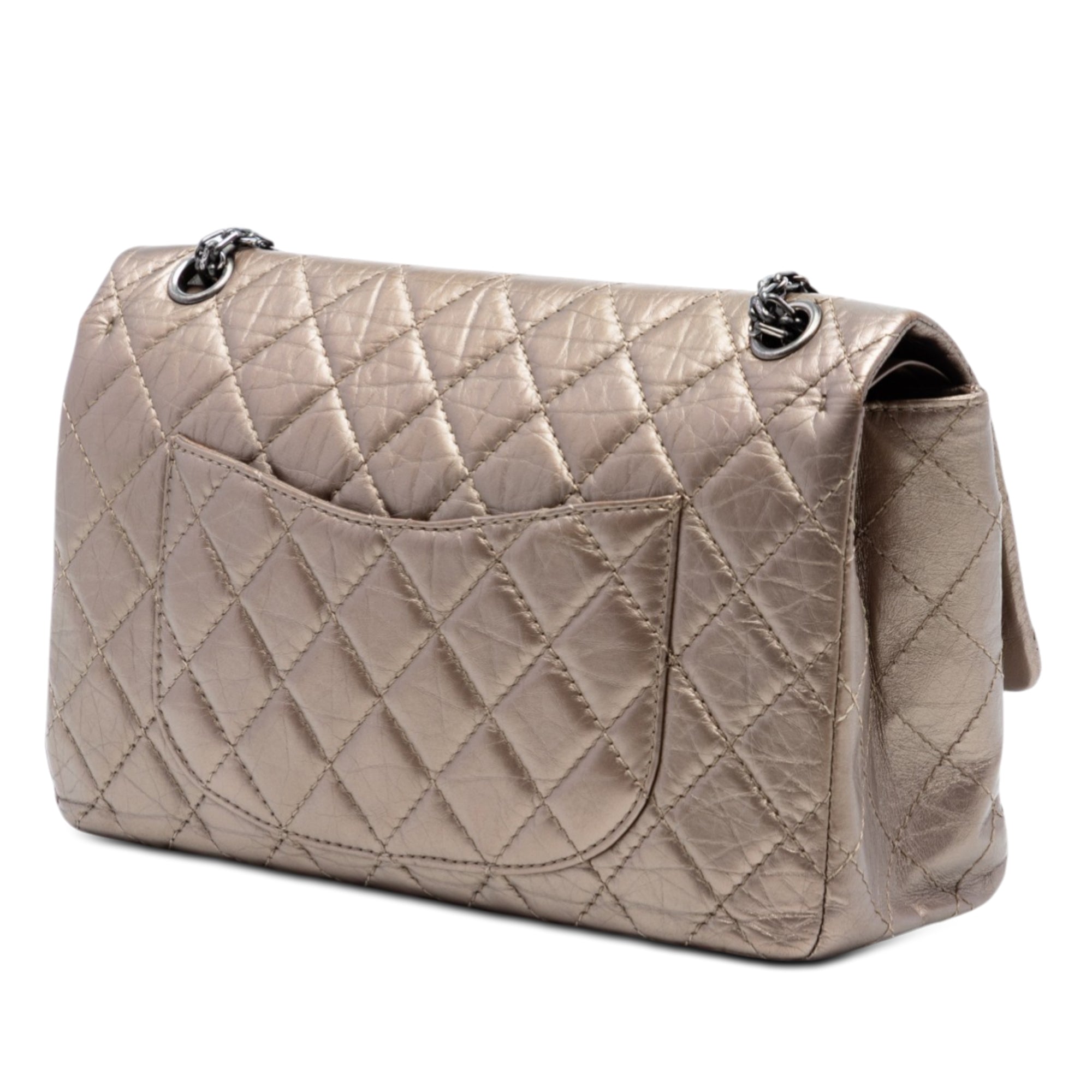 Quilted Metallic Aged Calfskin Reissue 2.55 Double Flap 226 - Image 2