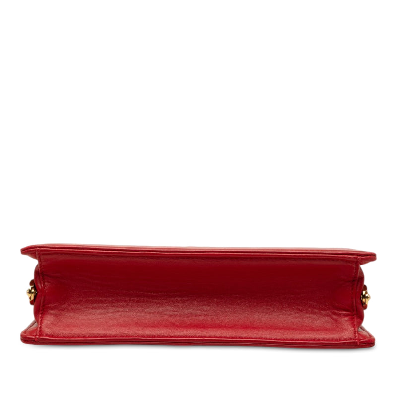 Matelasse Lambskin Kiss Lock Solitaire Satchel - Image 3