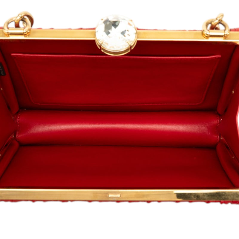 Matelasse Lambskin Kiss Lock Solitaire Satchel - Image 4