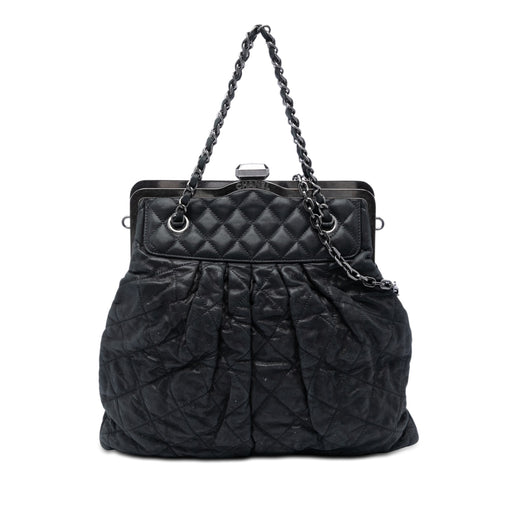 Quilted Iridescent Calfskin Chic Quilt Frame Satchel - Image 1