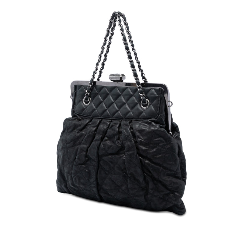 Quilted Iridescent Calfskin Chic Quilt Frame Satchel - Image 2