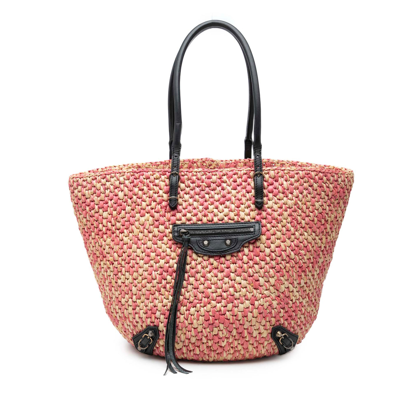 Raffia Motocross Classic Panier Basket Tote - Image 1