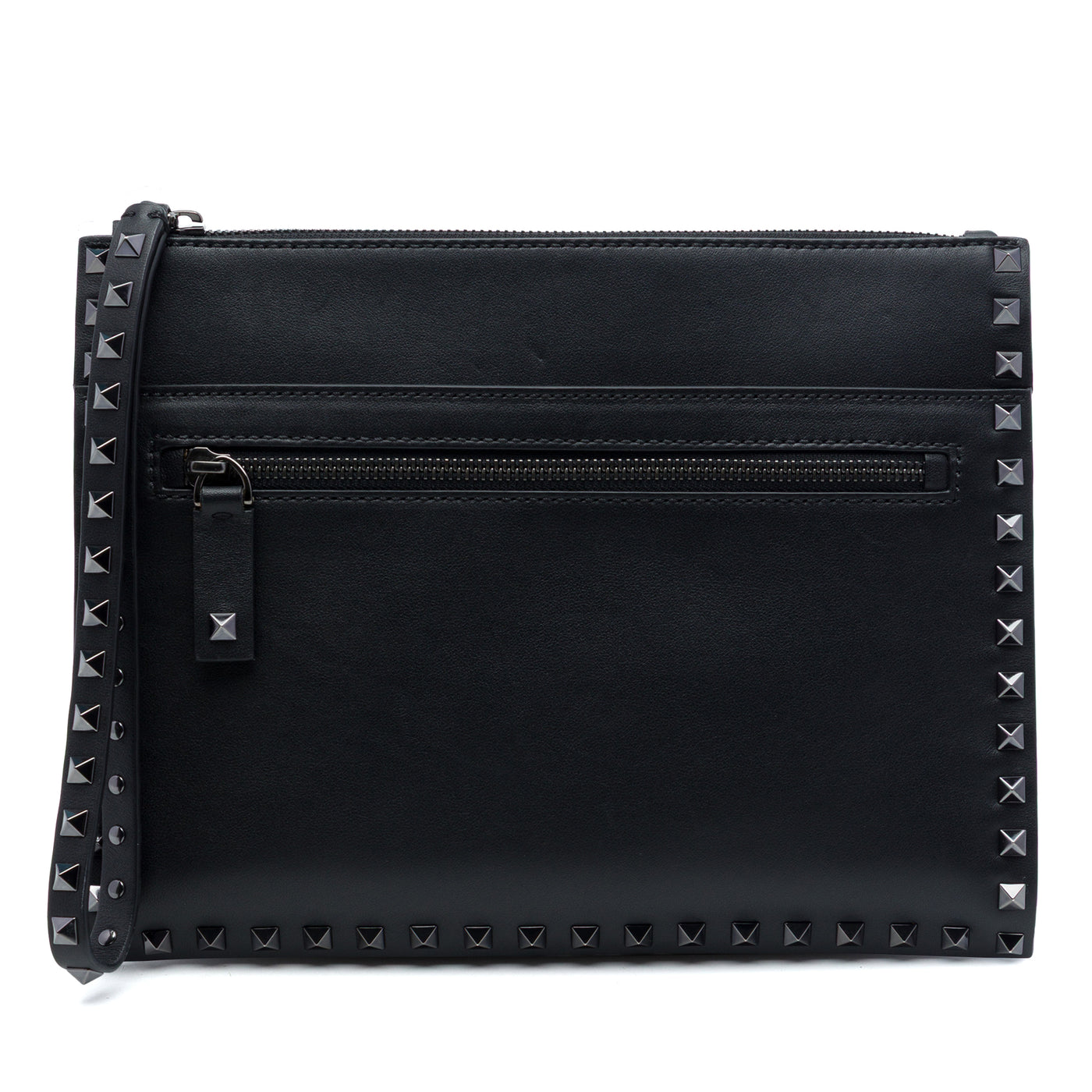 Leather Rockstud Untitled Wristlet Clutch - Image 1