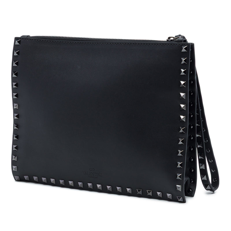 Leather Rockstud Untitled Wristlet Clutch - Image 2