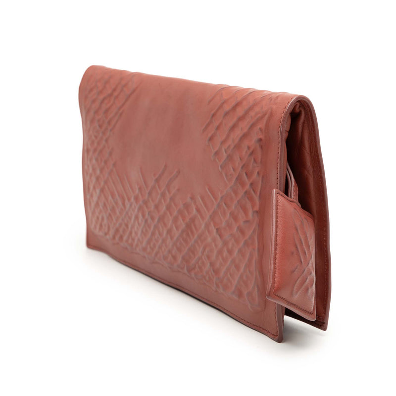 Nappa Embossed Intrecciato Turn Lock Clutch - Image 2