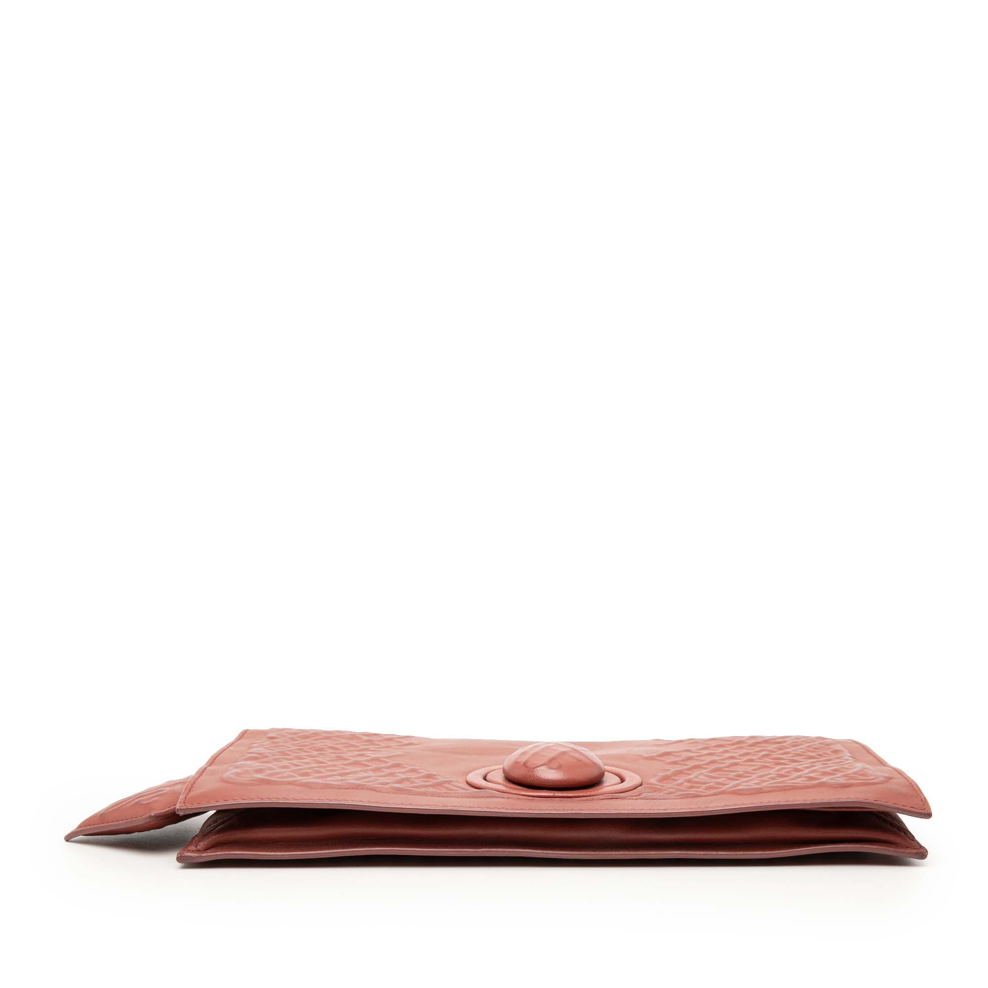 Nappa Embossed Intrecciato Turn Lock Clutch - Image 3