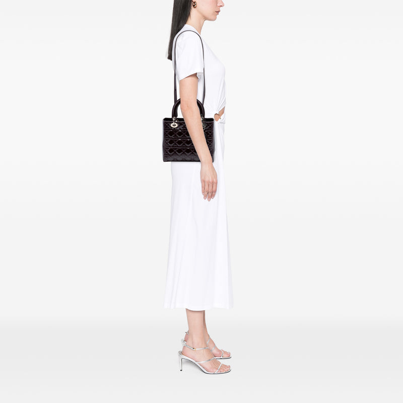 Medium Patent Cannage Lady Dior - Image 7