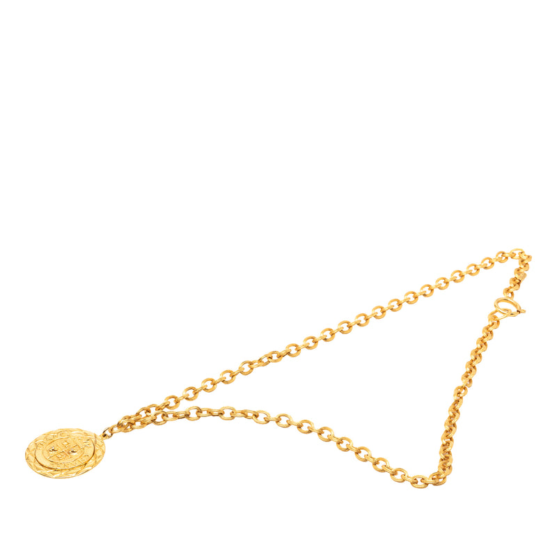 Gold Plated Medallion Lion Crest Necklace - Image 5