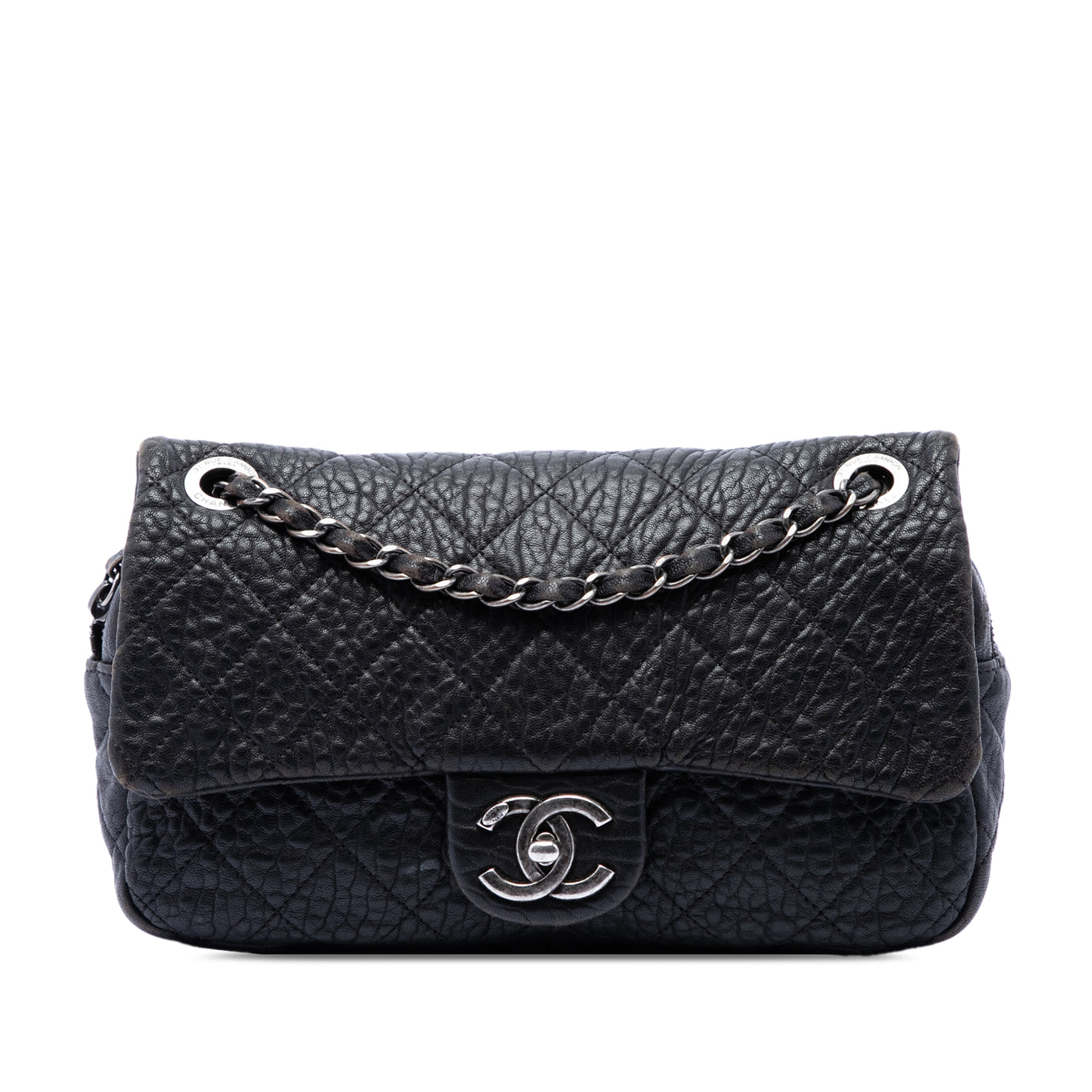 Small Quilted Distressed Calfskin Easy Flap - Image 1