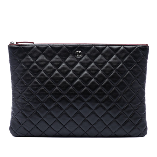 Large Quilted Lambskin O Case Clutch - Image 1