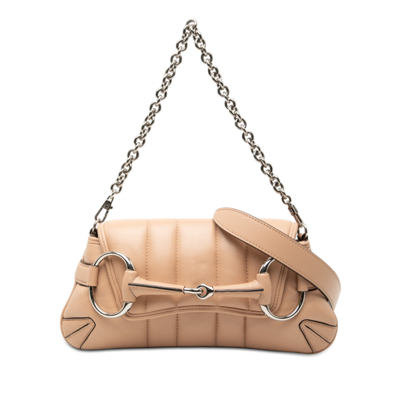 Small Quilted Calfskin Horsebit Chain Satchel - Image 1