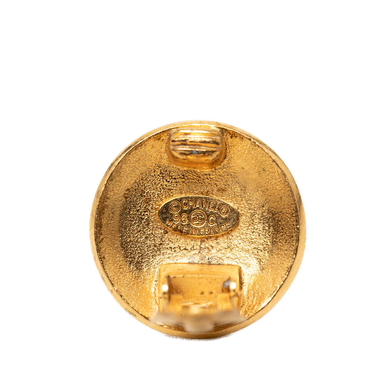 CC Gold Plated Round Clip On Earrings - Image 4