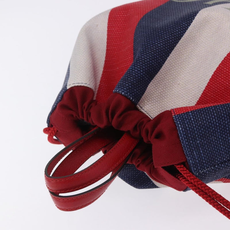 Gucci Logo Drawstring Striped Canvas Multicolour Bag