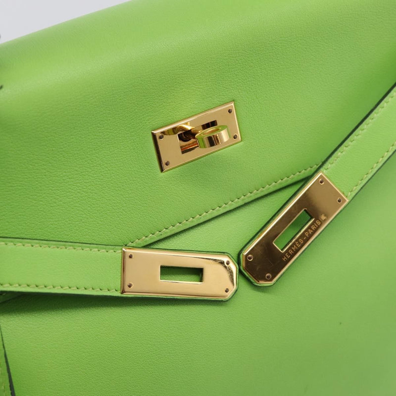 Hermes Kelly Green Gulliver With Gold Hardware Leather Bag