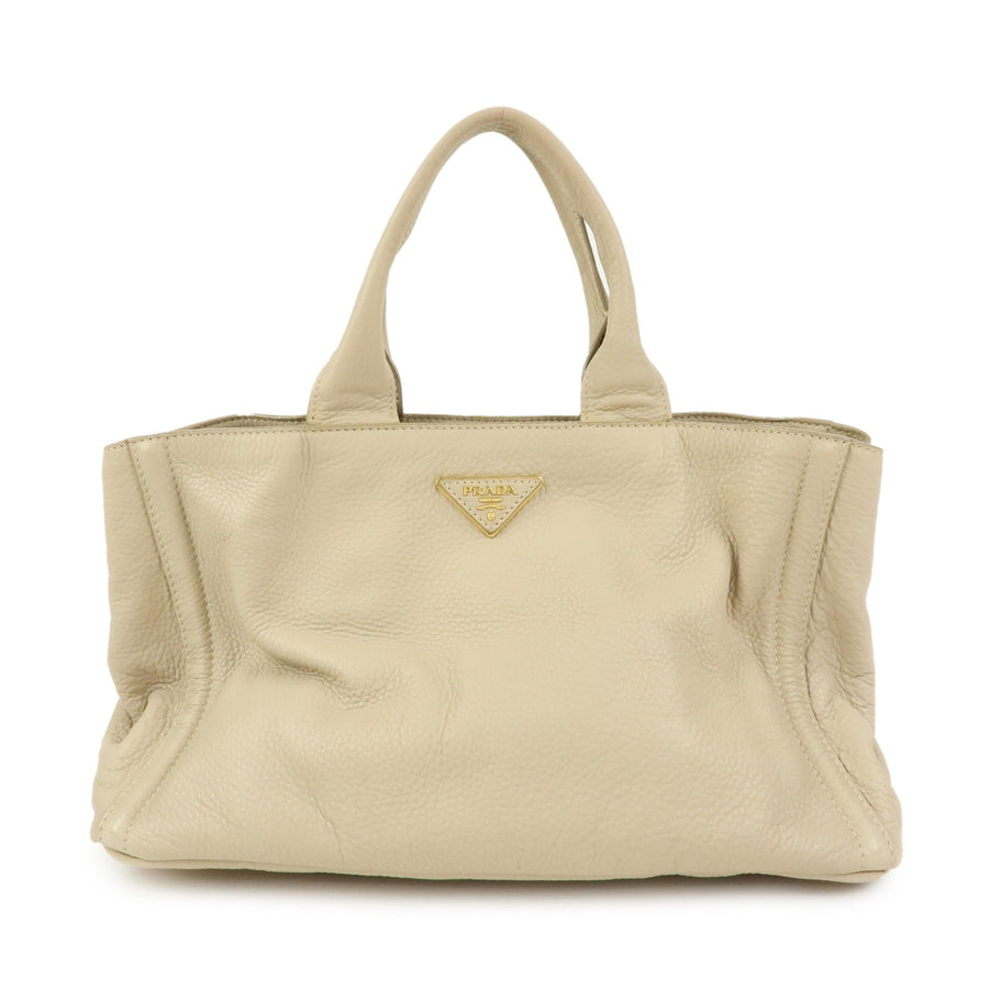 Prada Canapa Vitello Daino Beige Leather Bag