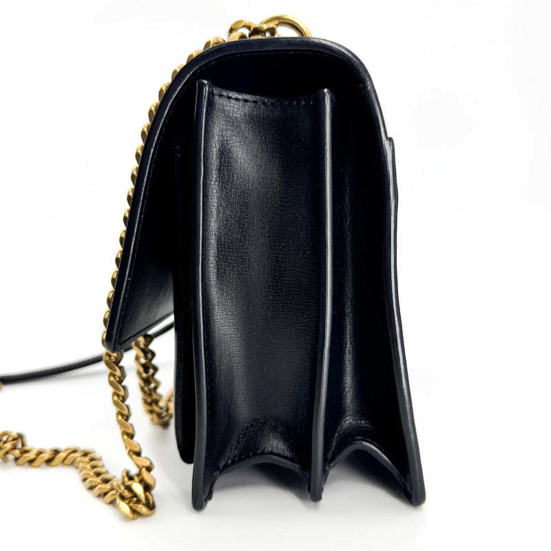 Saint Laurent Sunset Leather Black Calfskin Bag
